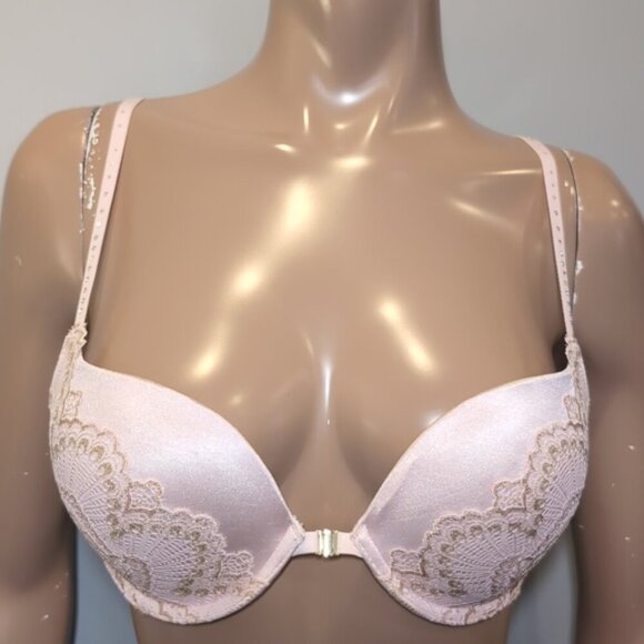 La Senza Beyond Sexy Push Up Metallic Lace Caged Convertible Underwire 34C - Picture 2 of 16